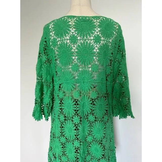 La Vie Boheme Duster - Lime Crochet Lace