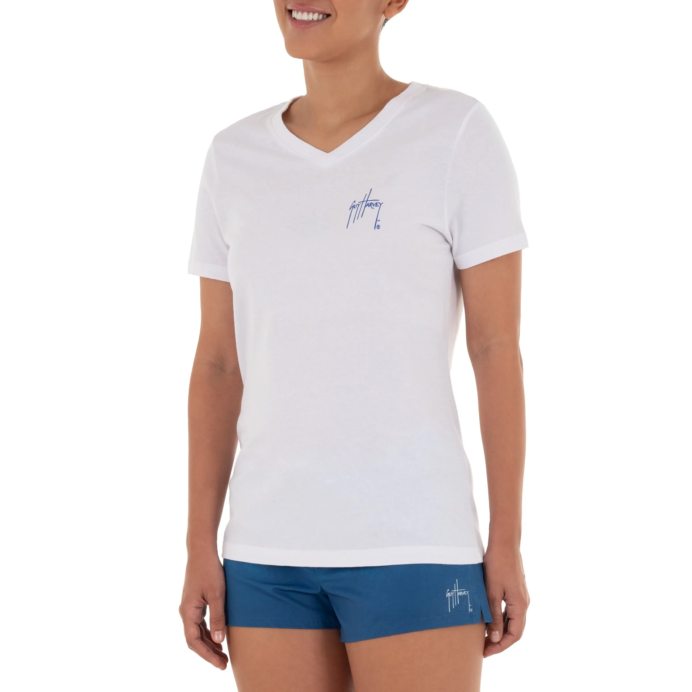 Ladies Seahorse Short Sleeve White T-Shirt