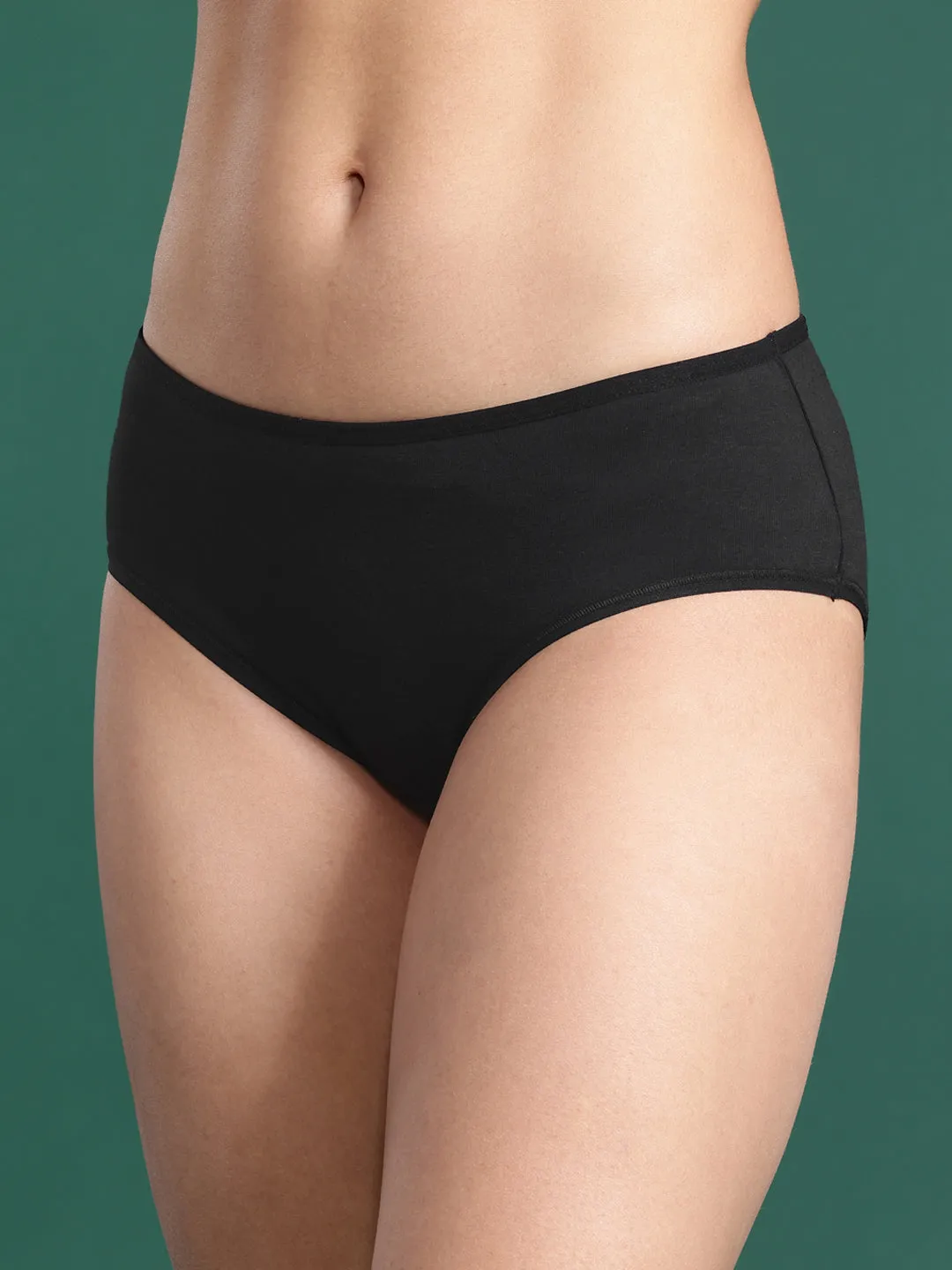 LEADING LADY Women’s Solid Pack of 2 Mid-Rise Hipster Briefs | PN3458-BK-SKN-2 |