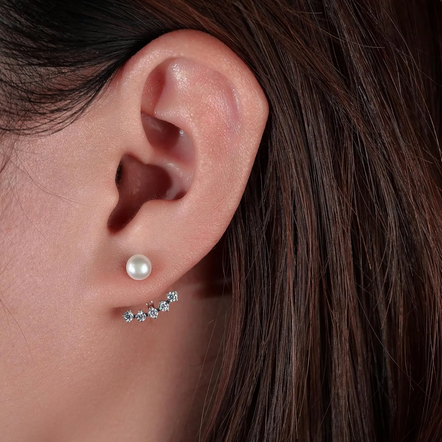 Limerencia F136 Hypoallergenic Pure Titanium Earrings for Women, G23 Implant Grade 5A Cubic Zirconia Open Hoops, Cartilage Stud Earrings Trendy Jewelry for Sensitive Ears