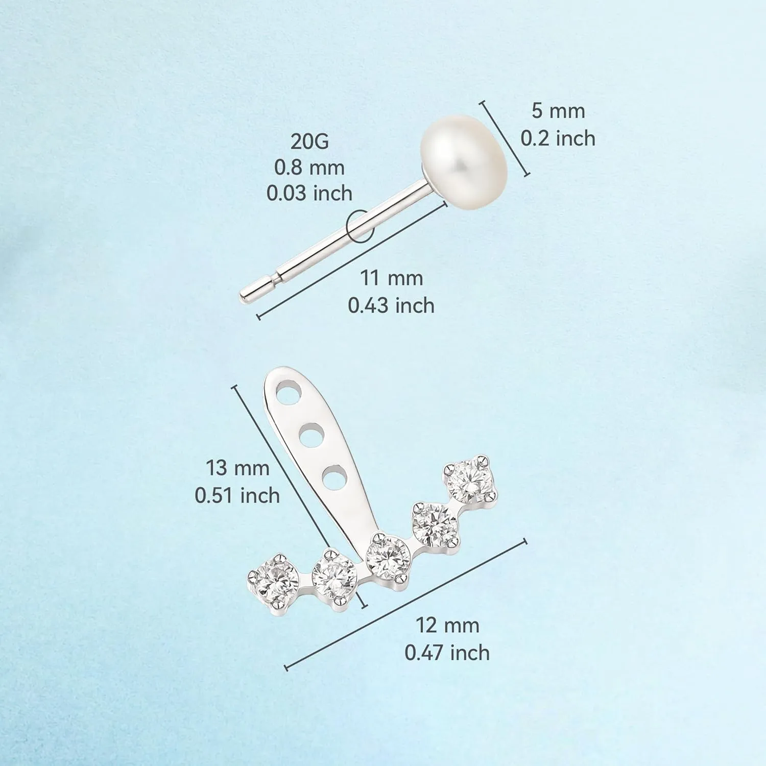 Limerencia F136 Hypoallergenic Pure Titanium Earrings for Women, G23 Implant Grade 5A Cubic Zirconia Open Hoops, Cartilage Stud Earrings Trendy Jewelry for Sensitive Ears