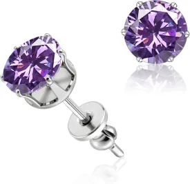 limerencia Pure Titanium CZ Stud Earrings Hypoallergenic F136 Implant Grade Earrings with 5A Simulated Diamonds Stud Earrings for Sensitive Ears