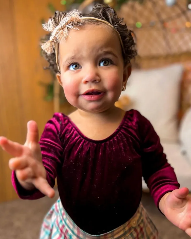 Livee Long Sleeve Velour Leotard - Cranberry
