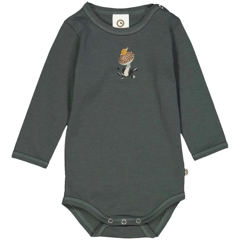Long Sleeve Bodysuit - Forest Snail