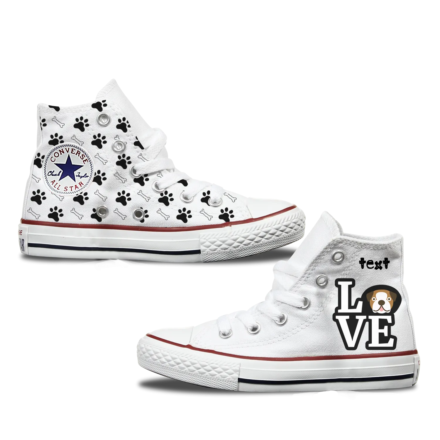 Love Bulldog Kids Personalised Converse