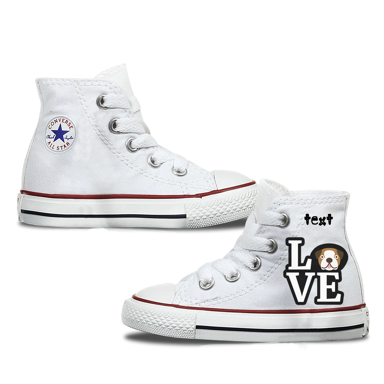 Love Bulldog Kids Personalised Converse
