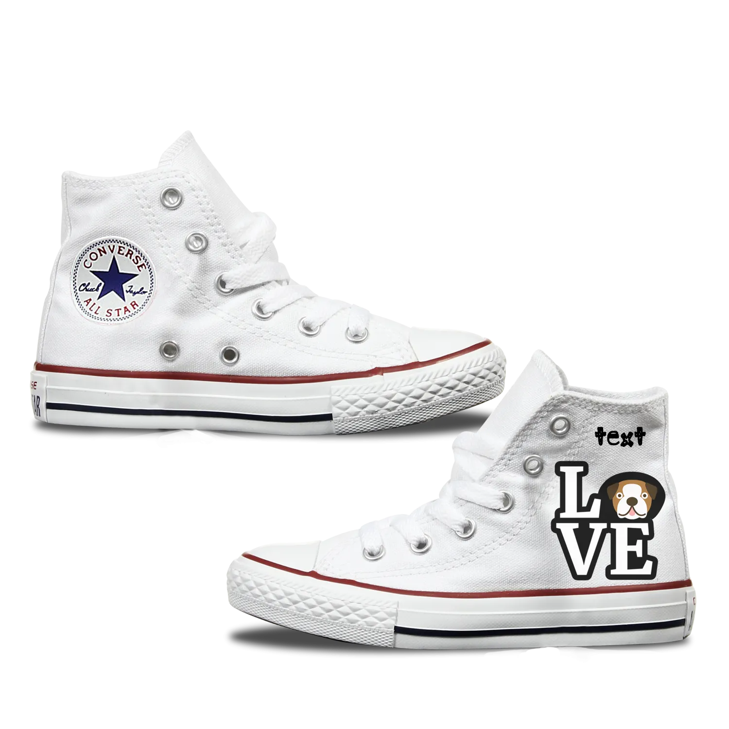 Love Bulldog Kids Personalised Converse