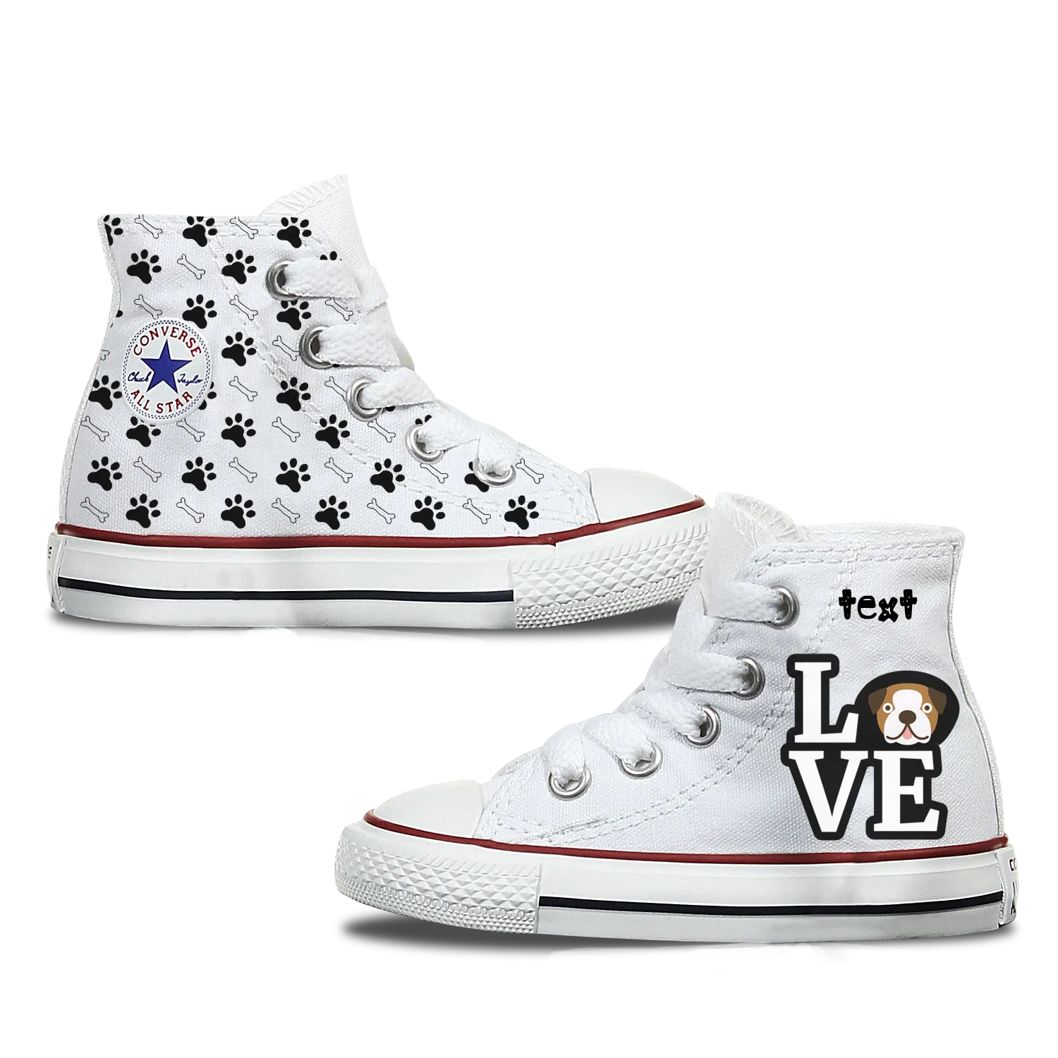 Love Bulldog Kids Personalised Converse