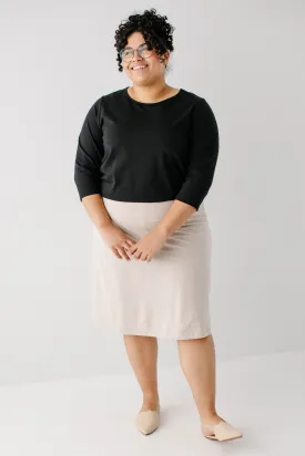 'Lynne' Luxe Cotton Blend Quarter Sleeve Tee FINAL SALE