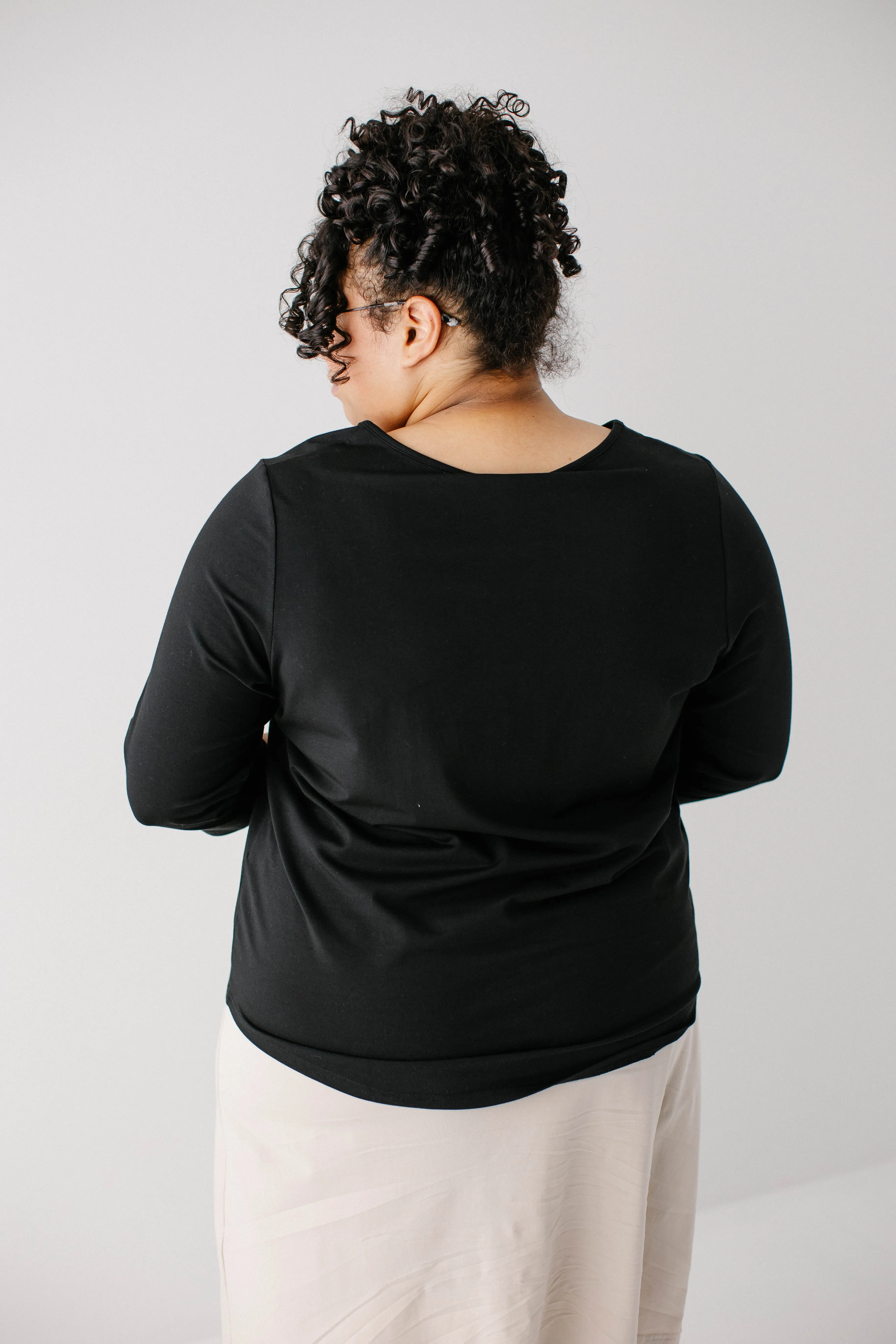'Lynne' Luxe Cotton Blend Quarter Sleeve Tee FINAL SALE