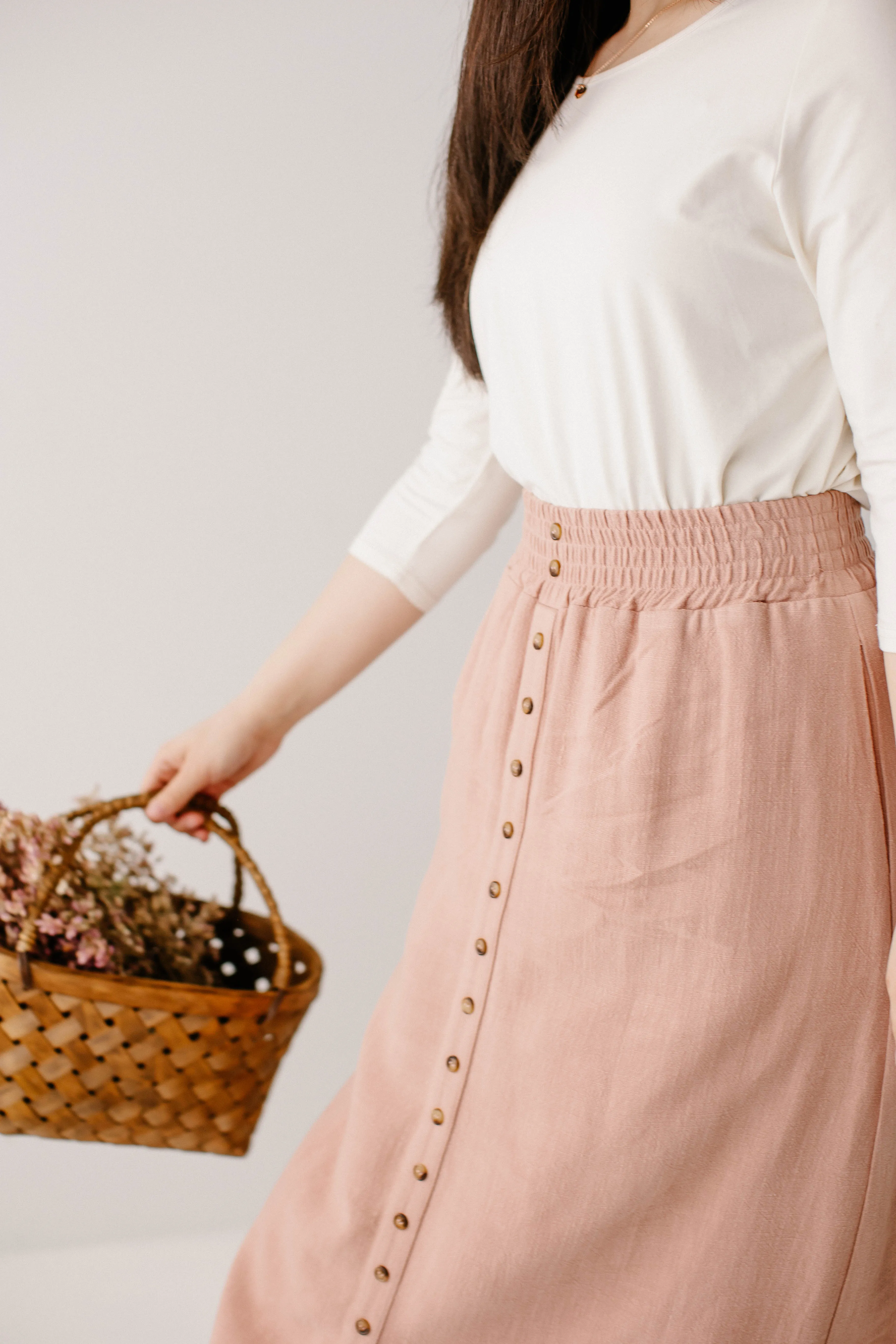 'Lynne' Luxe Cotton Blend Quarter Sleeve Tee FINAL SALE