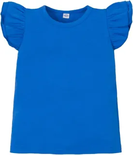 LYSMuch 2-5T Toddler Girls Ruffle Sleeve T Shirt Puff Short Sleeve Basic Tank Top Blouse Plain Solid Kids Casual Clothes