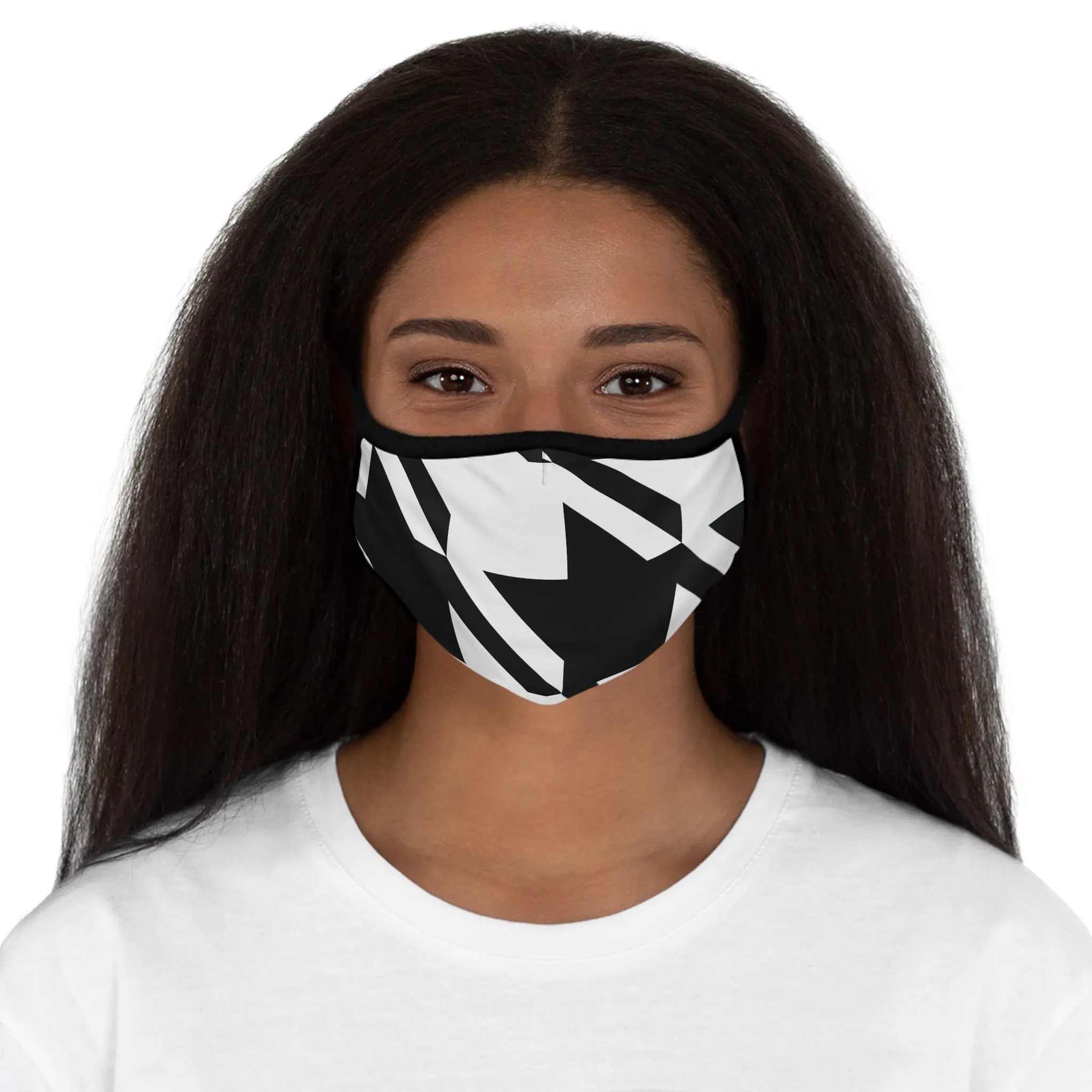 Men's Houndstooth Fitted Polyester Face Mask