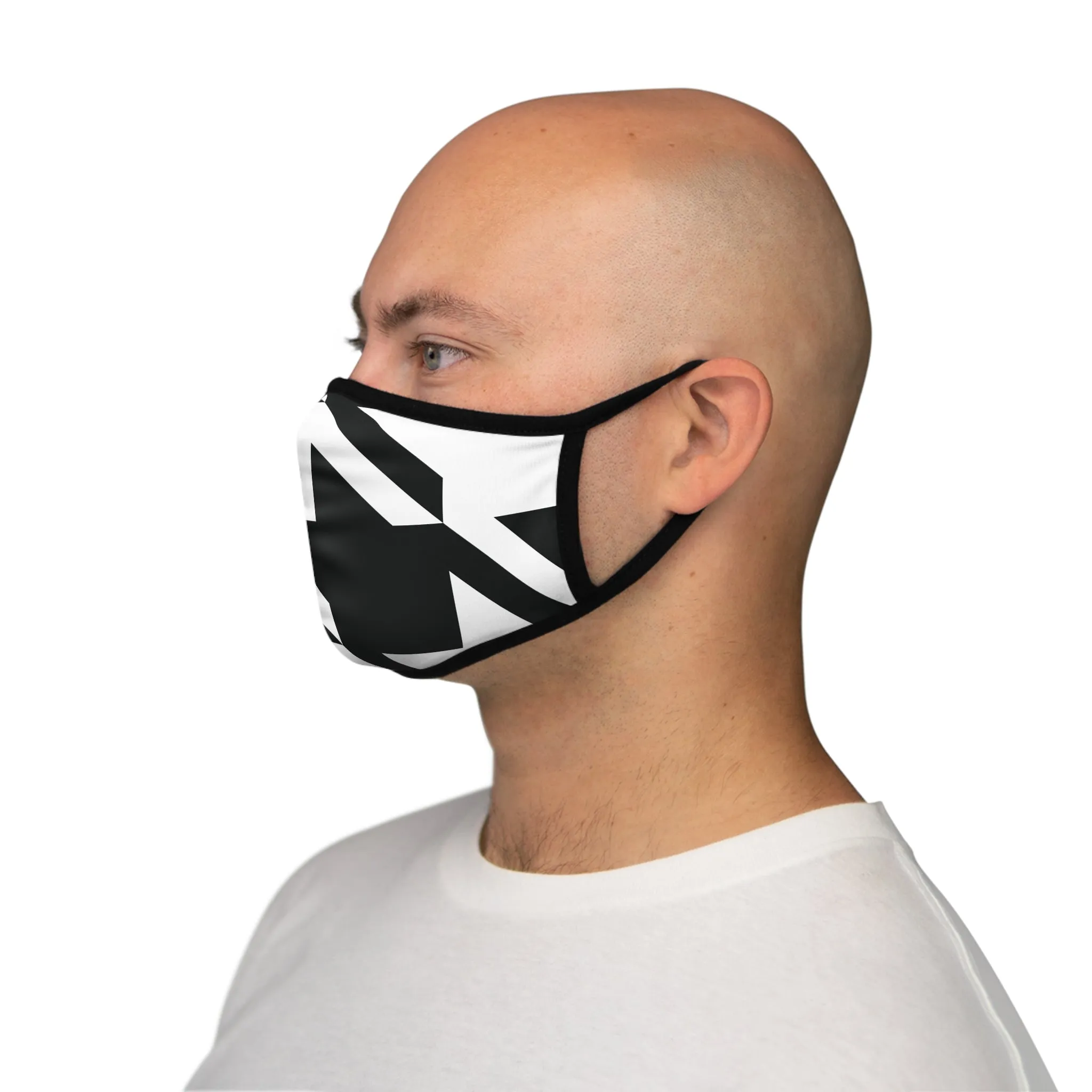 Men's Houndstooth Fitted Polyester Face Mask
