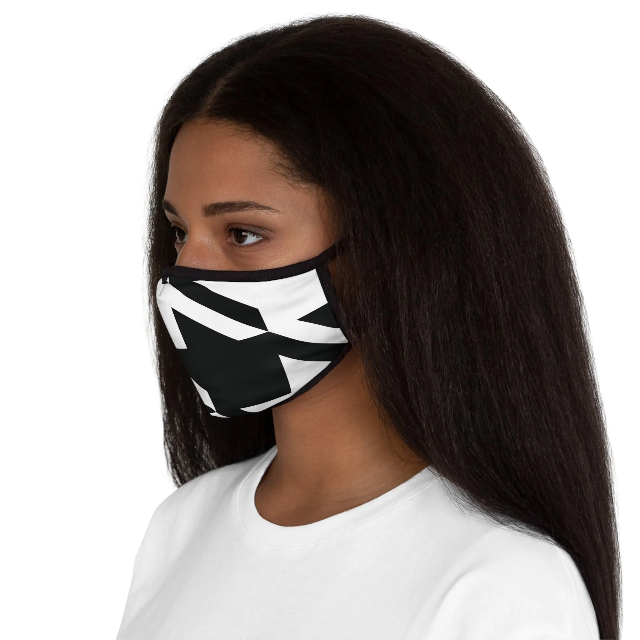 Men's Houndstooth Fitted Polyester Face Mask