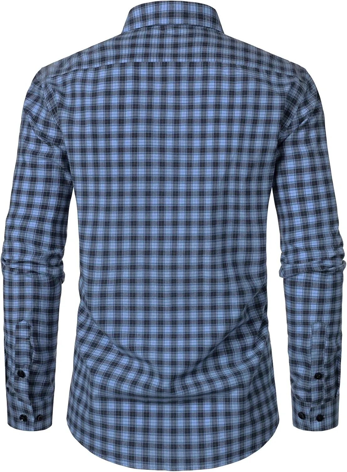 Men's Transitional Weather Slim Fit Long Sleeve Button Down Shirt Business Casual Dress Shirts with Pocket