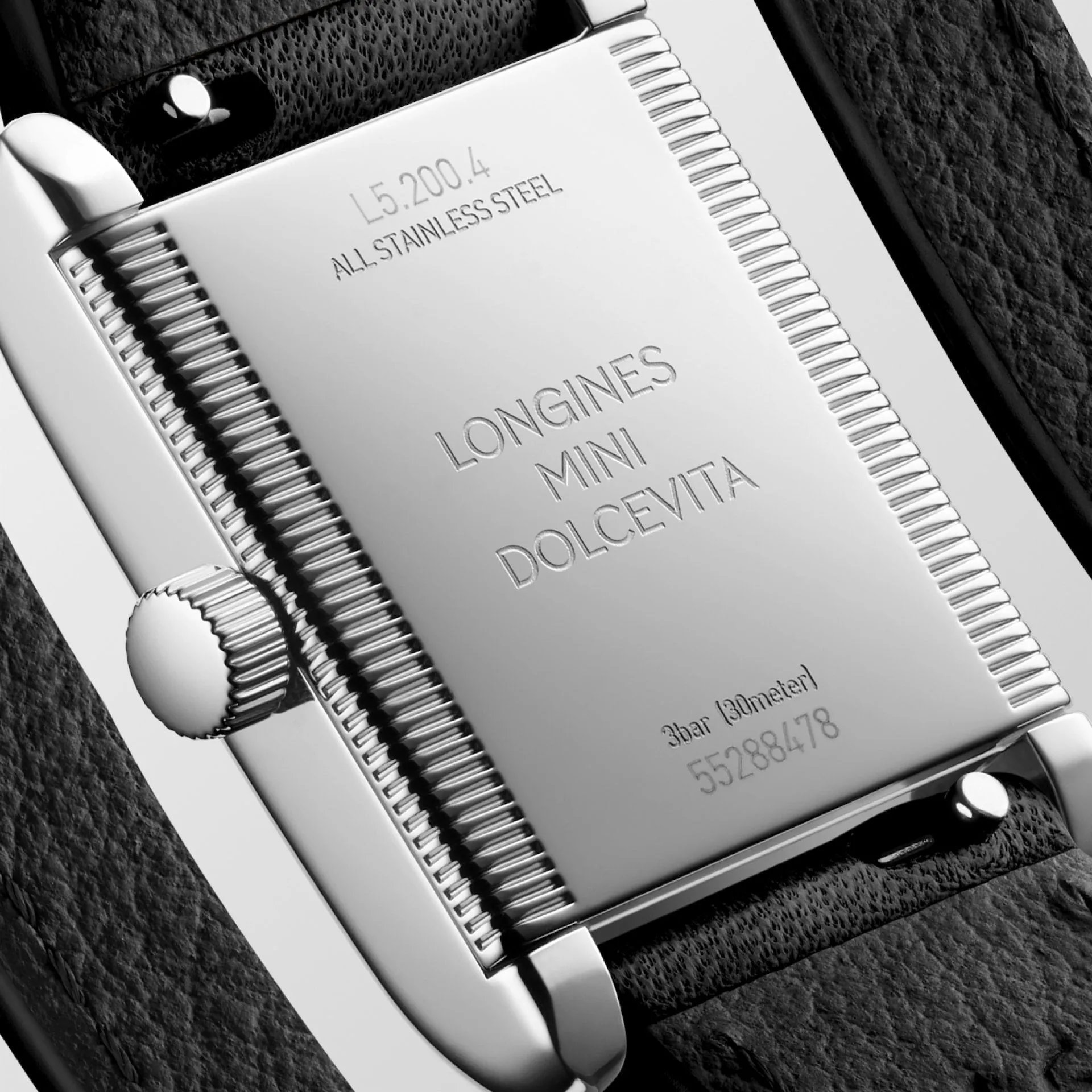 Mini DolceVita Black Nappa Double Tour Leather Strap