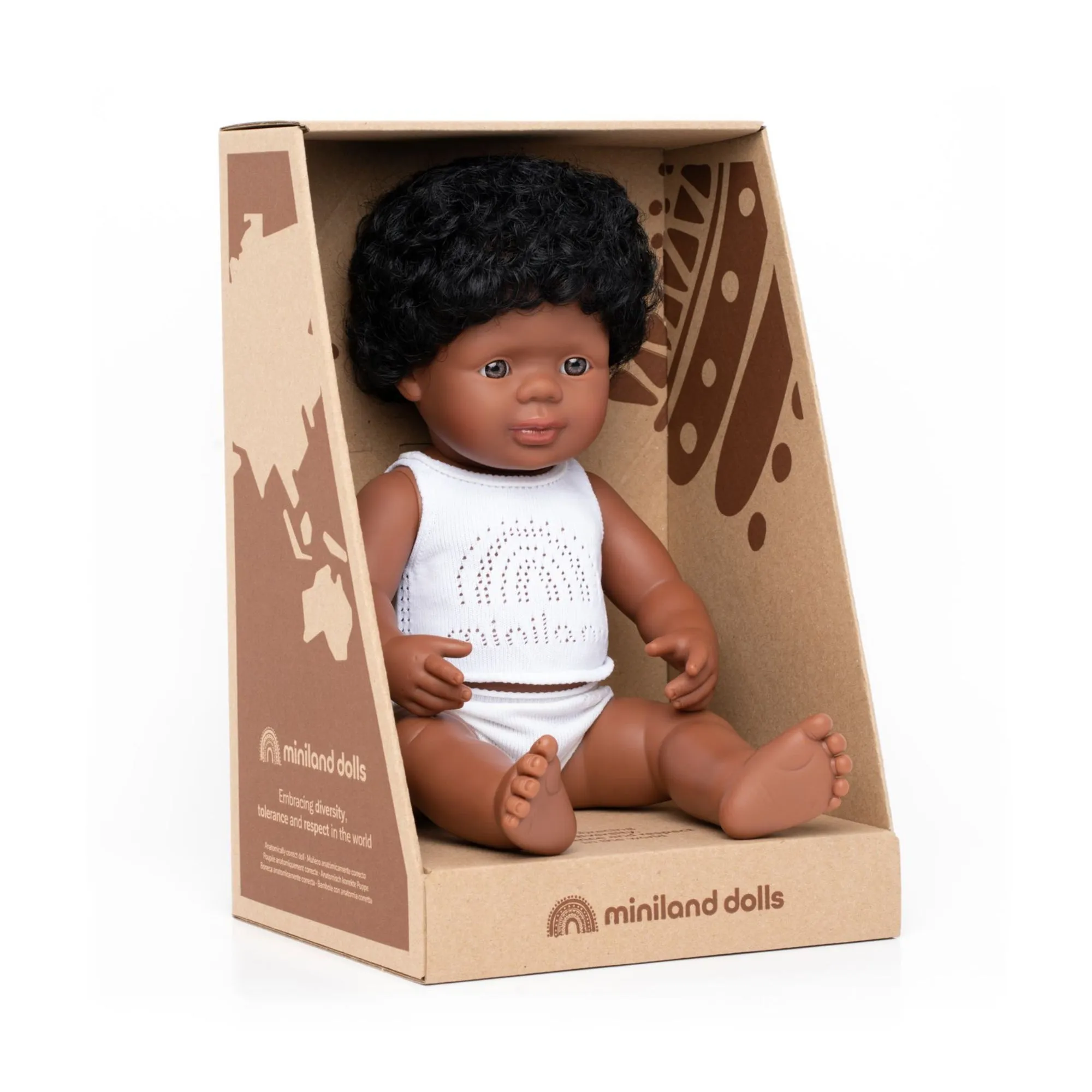Miniland Toddler Doll BOY 38cm - Black