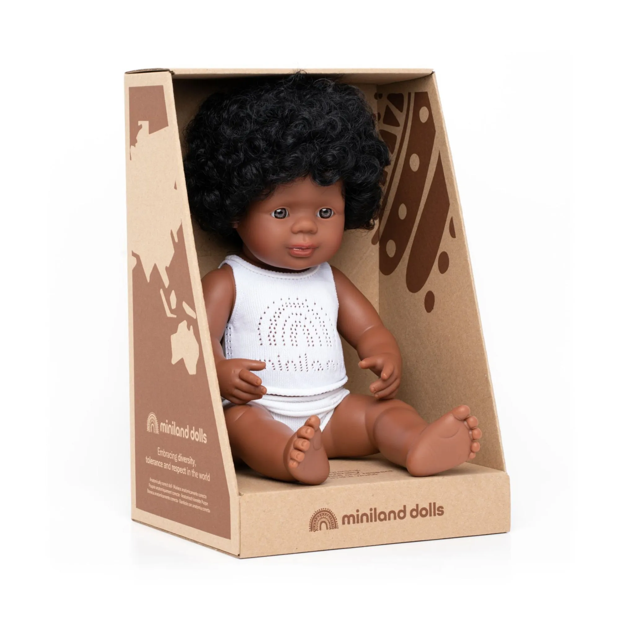 Miniland Toddler Doll BOY 38cm - Black