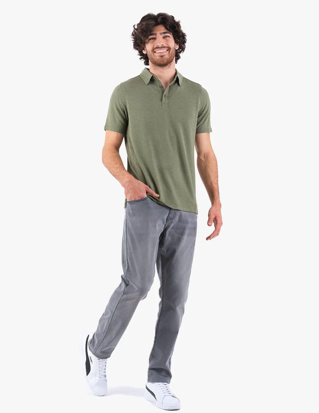 MOSS CASHMERE POLO