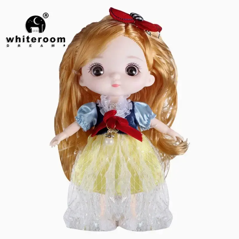 New 16 cm BJD Mini Doll | 13 Movable Joints | Girl with 3D Big Eyes | DIY Toy with Clothes | 1/12 Fashion Doll