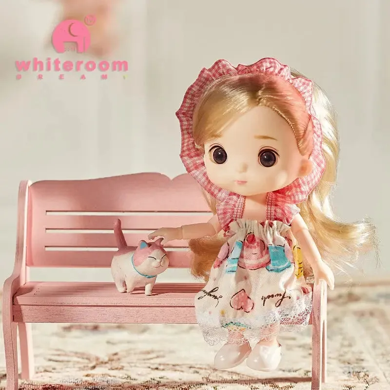 New 16 cm BJD Mini Doll | 13 Movable Joints | Girl with 3D Big Eyes | DIY Toy with Clothes | 1/12 Fashion Doll