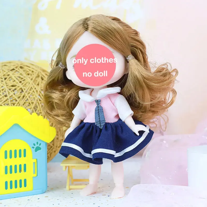 New 16 cm BJD Mini Doll | 13 Movable Joints | Girl with 3D Big Eyes | DIY Toy with Clothes | 1/12 Fashion Doll