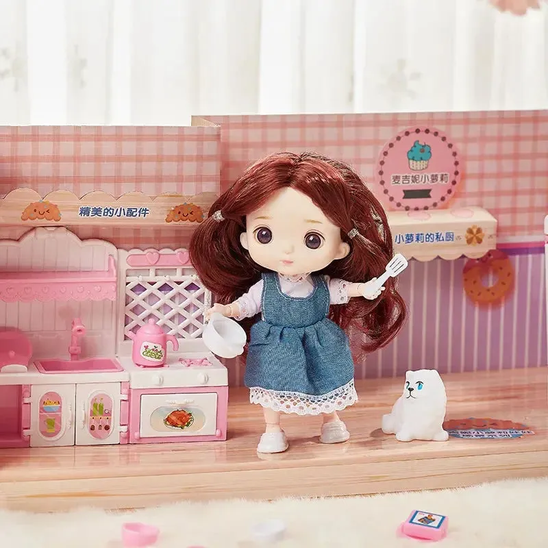 New 16 cm BJD Mini Doll | 13 Movable Joints | Girl with 3D Big Eyes | DIY Toy with Clothes | 1/12 Fashion Doll