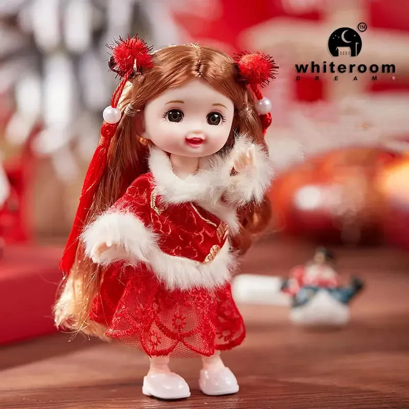 New 16 cm BJD Mini Doll | 13 Movable Joints | Girl with 3D Big Eyes | DIY Toy with Clothes | 1/12 Fashion Doll