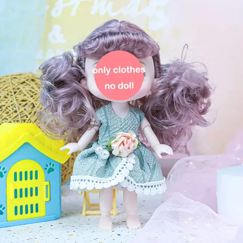New 16 cm BJD Mini Doll | 13 Movable Joints | Girl with 3D Big Eyes | DIY Toy with Clothes | 1/12 Fashion Doll