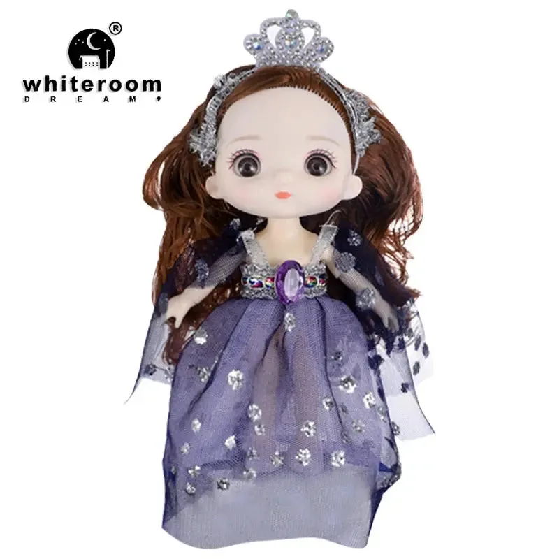 New 16 cm BJD Mini Doll | 13 Movable Joints | Girl with 3D Big Eyes | DIY Toy with Clothes | 1/12 Fashion Doll