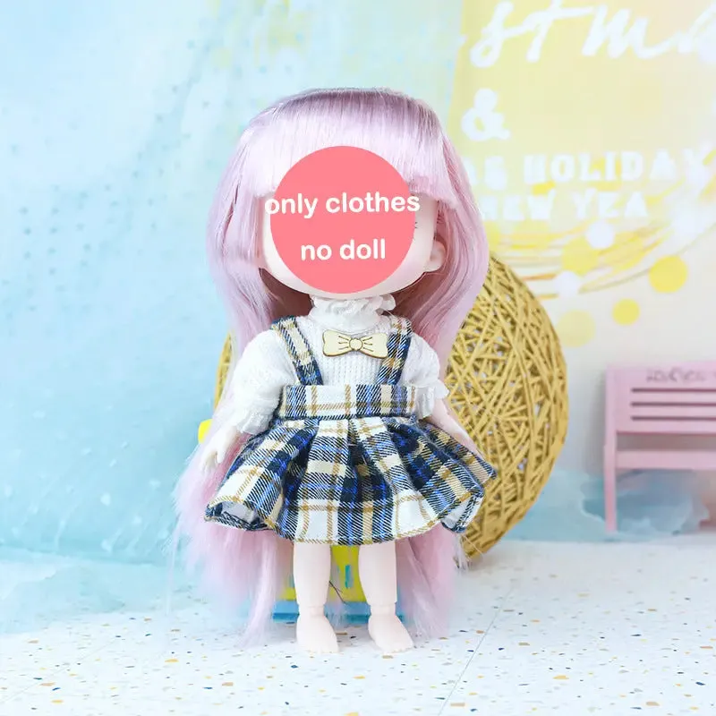 New 16 cm BJD Mini Doll | 13 Movable Joints | Girl with 3D Big Eyes | DIY Toy with Clothes | 1/12 Fashion Doll