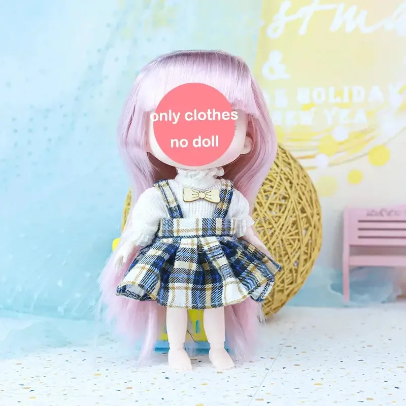 New 16 cm BJD Mini Doll | 13 Movable Joints | Girl with 3D Big Eyes | DIY Toy with Clothes | 1/12 Fashion Doll