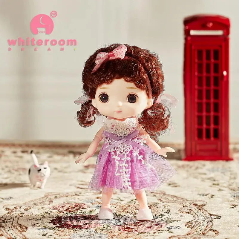 New 16 cm BJD Mini Doll | 13 Movable Joints | Girl with 3D Big Eyes | DIY Toy with Clothes | 1/12 Fashion Doll