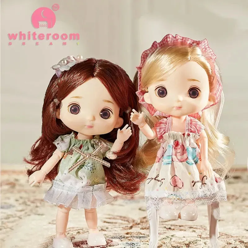 New 16 cm BJD Mini Doll | 13 Movable Joints | Girl with 3D Big Eyes | DIY Toy with Clothes | 1/12 Fashion Doll