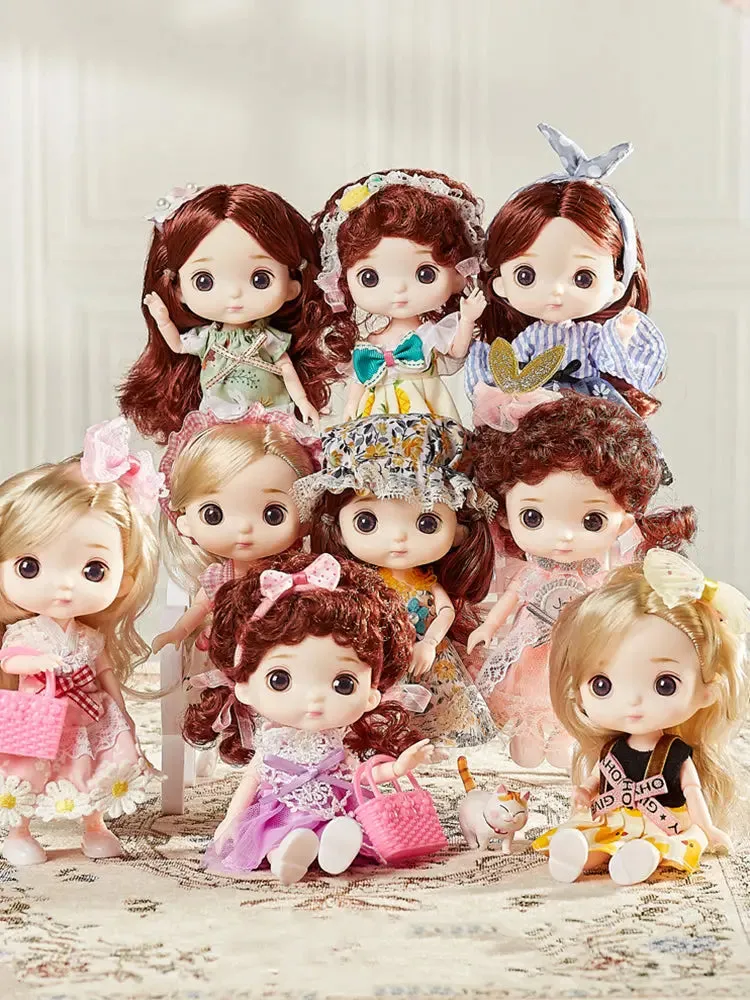 New 16 cm BJD Mini Doll | 13 Movable Joints | Girl with 3D Big Eyes | DIY Toy with Clothes | 1/12 Fashion Doll