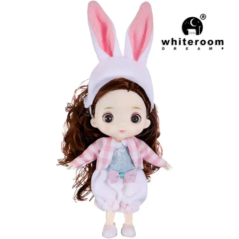 New 16 cm BJD Mini Doll | 13 Movable Joints | Girl with 3D Big Eyes | DIY Toy with Clothes | 1/12 Fashion Doll