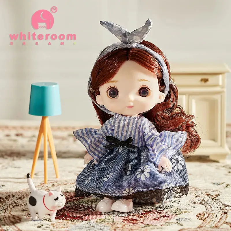 New 16 cm BJD Mini Doll | 13 Movable Joints | Girl with 3D Big Eyes | DIY Toy with Clothes | 1/12 Fashion Doll