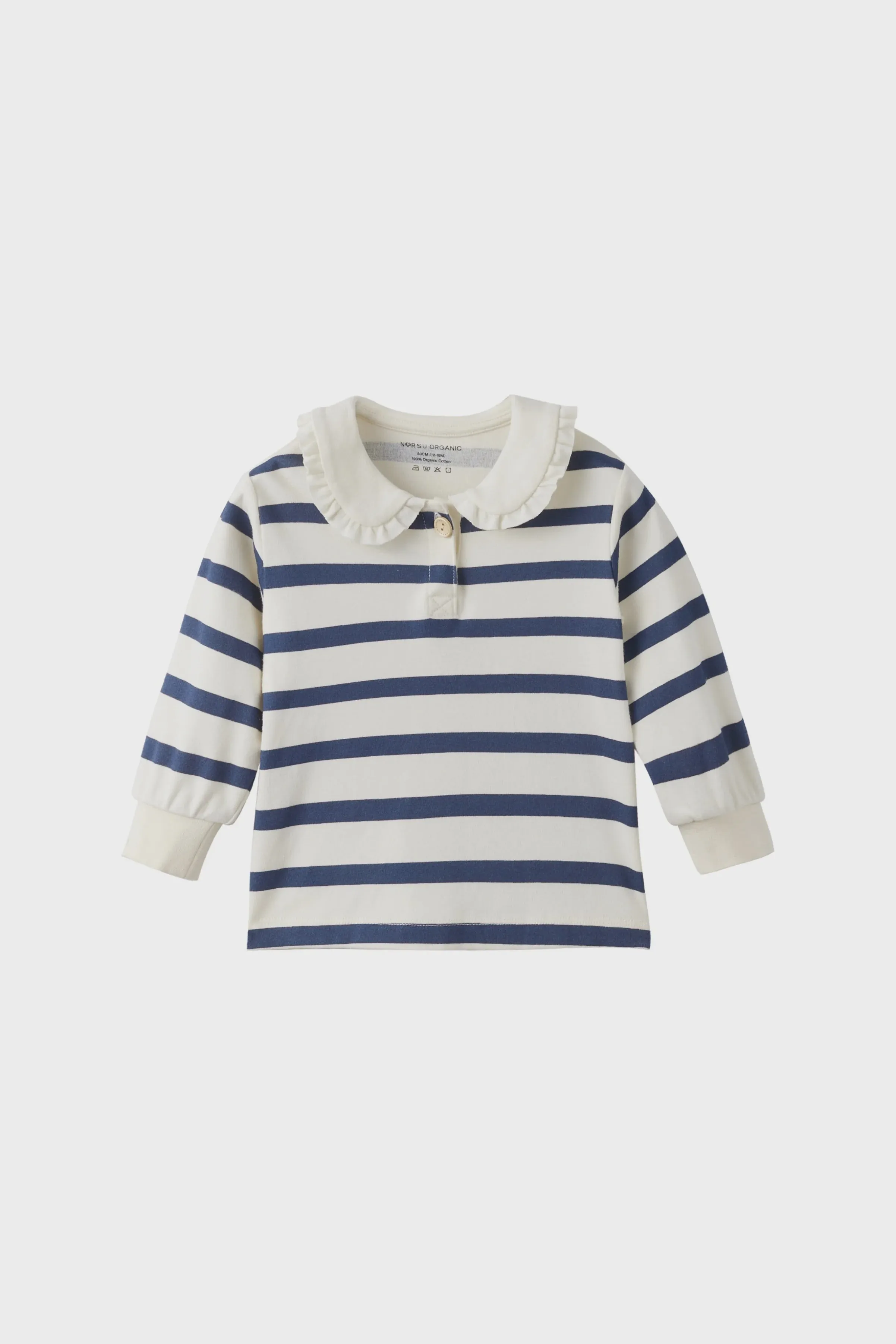 Norsu Organic Collar Long-sleeve shirt-Strips