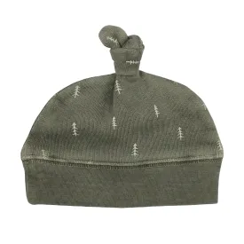 Organic Cozy Top Knot Hat - Hunter Tree