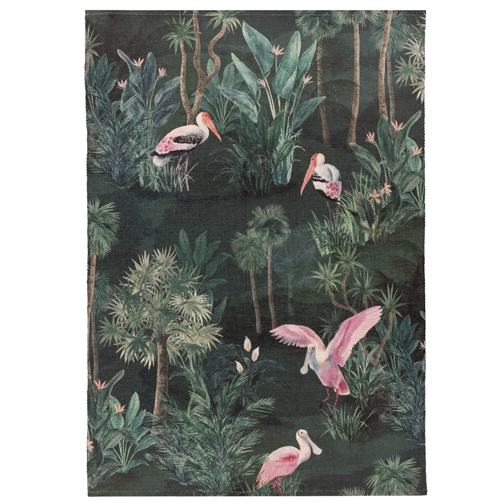 Platalea 120x170cm Outdoor Washable Rug Bottle Green