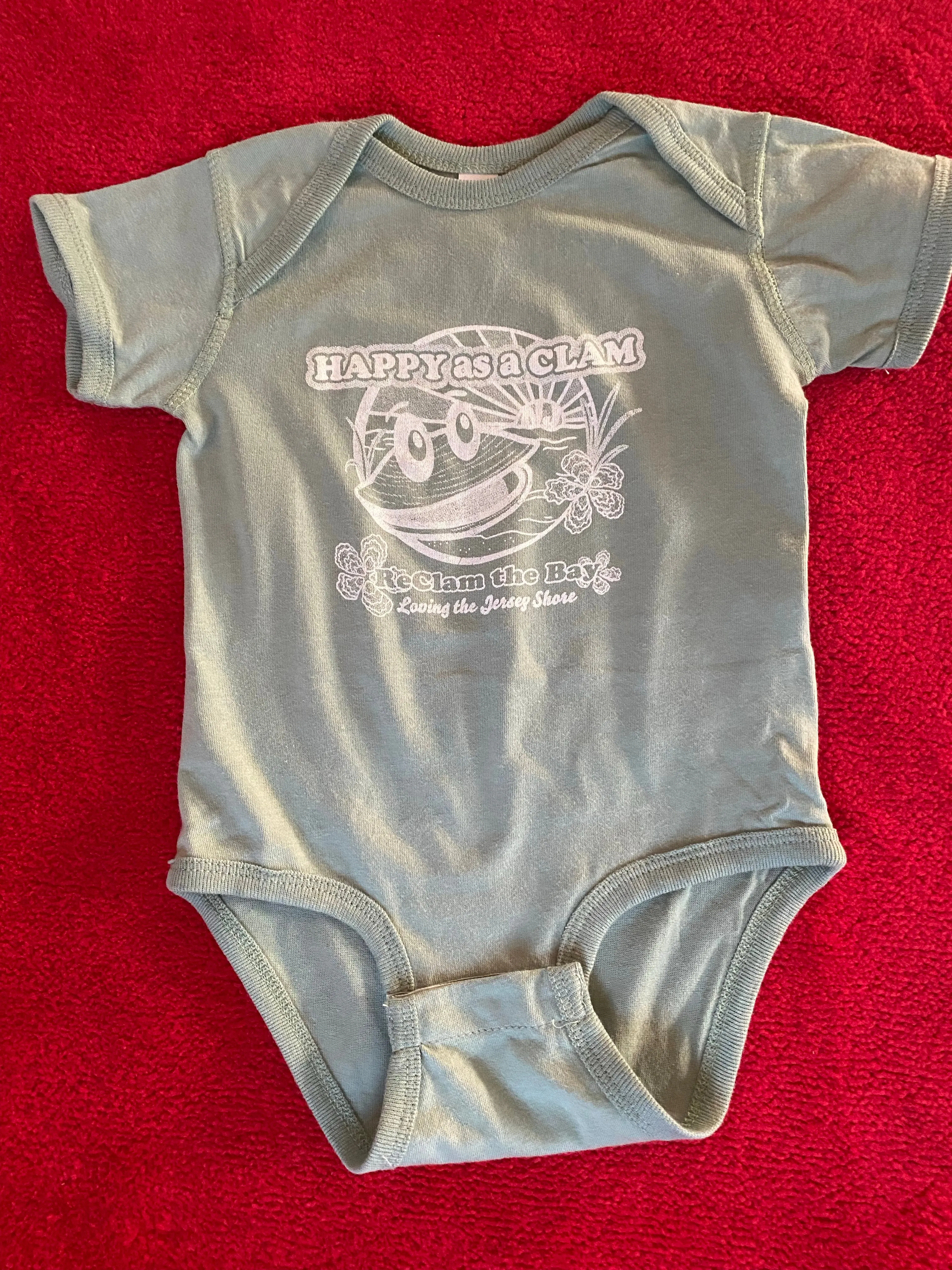 "Happy As A Clam" Jetty Design Onesie