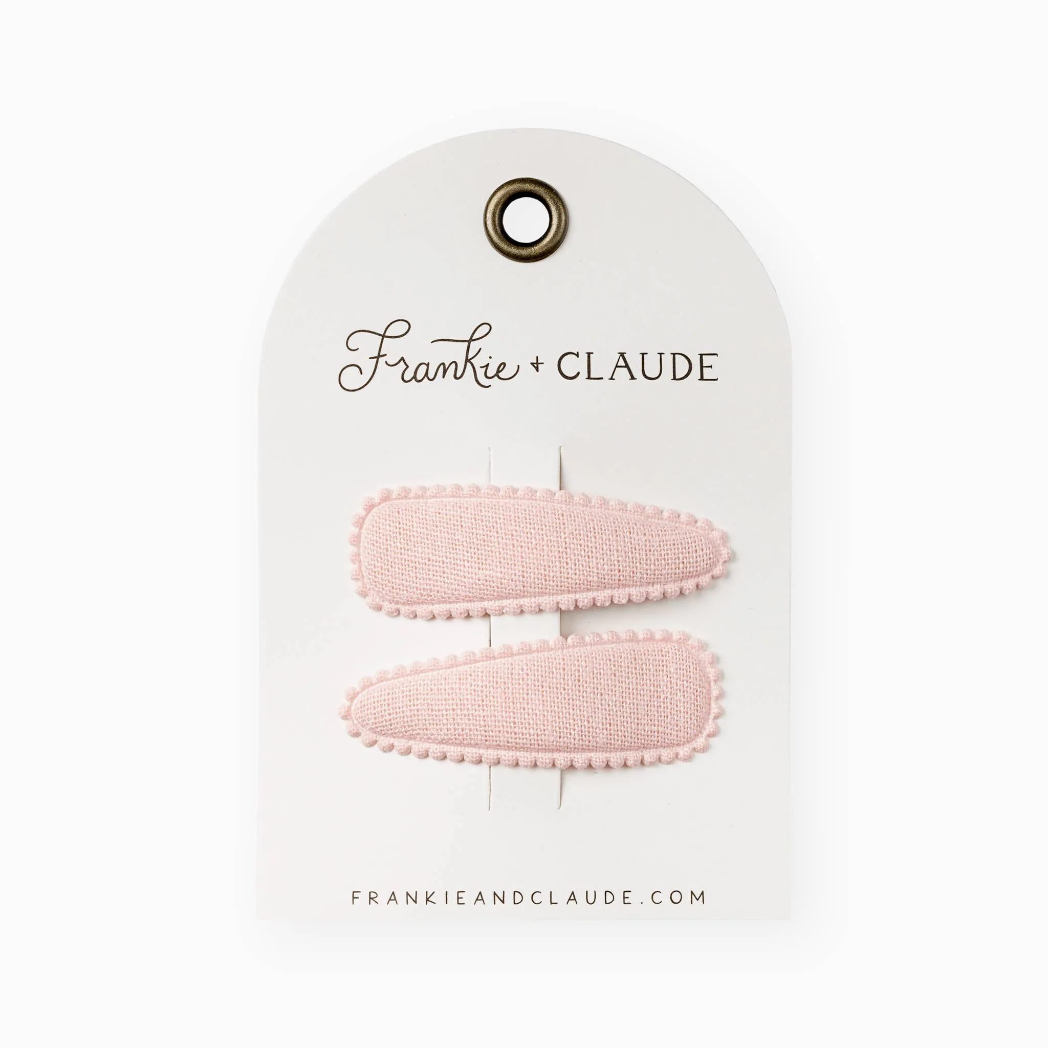 Rosewater Blush Linen Fabric Hair Clips