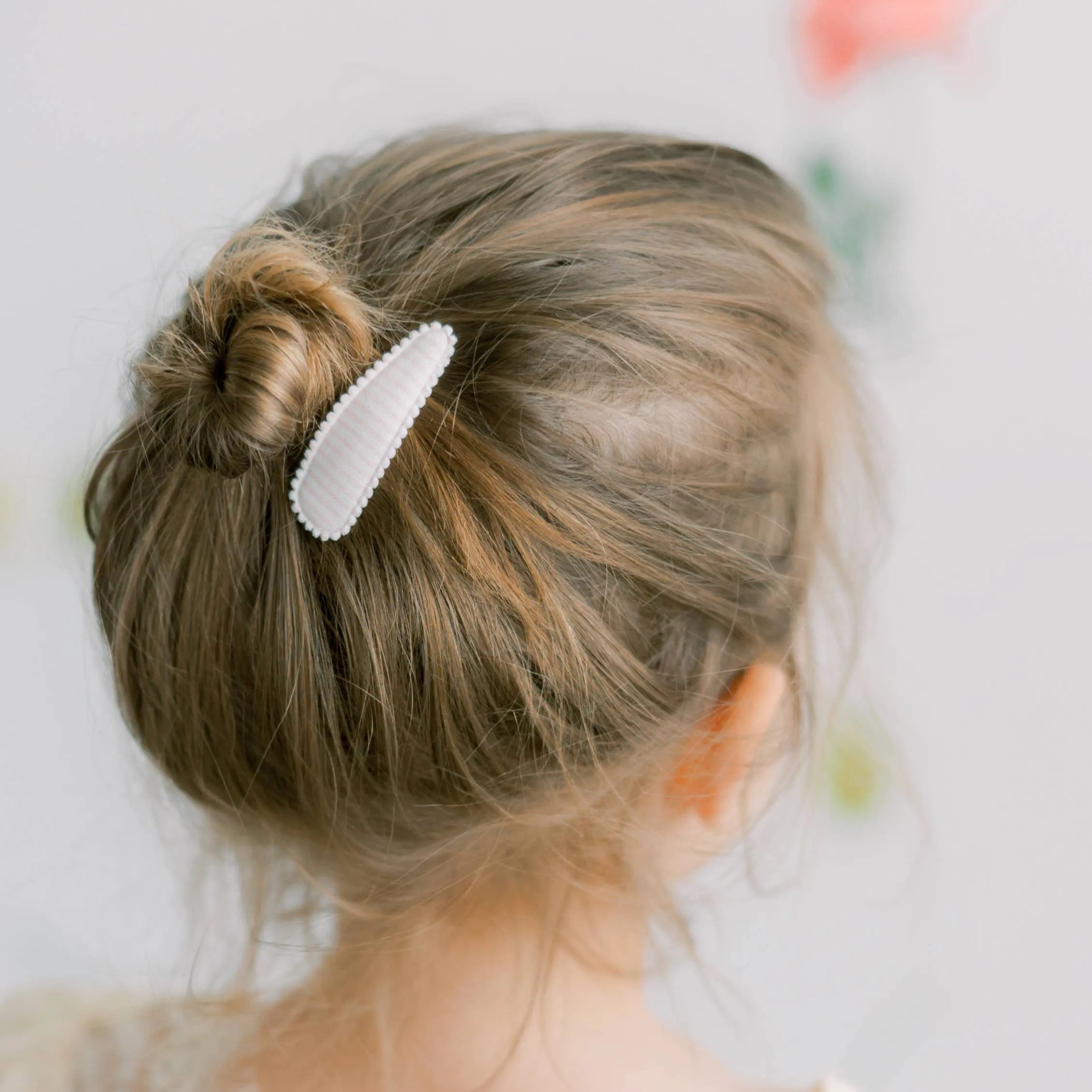 Rosewater Blush Linen Fabric Hair Clips