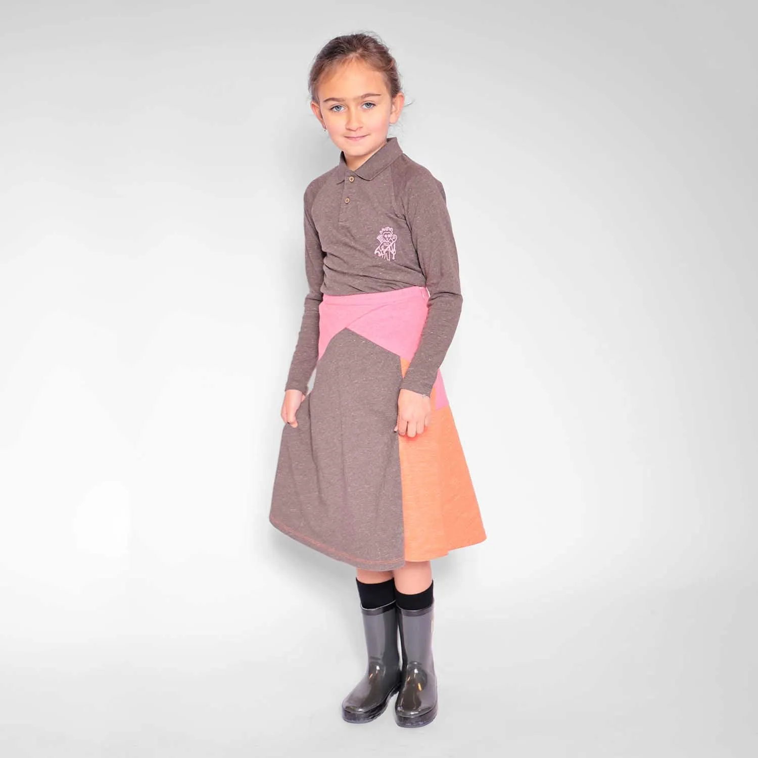 Roze en Oranje Kleurvlak Rok voor Meisjes