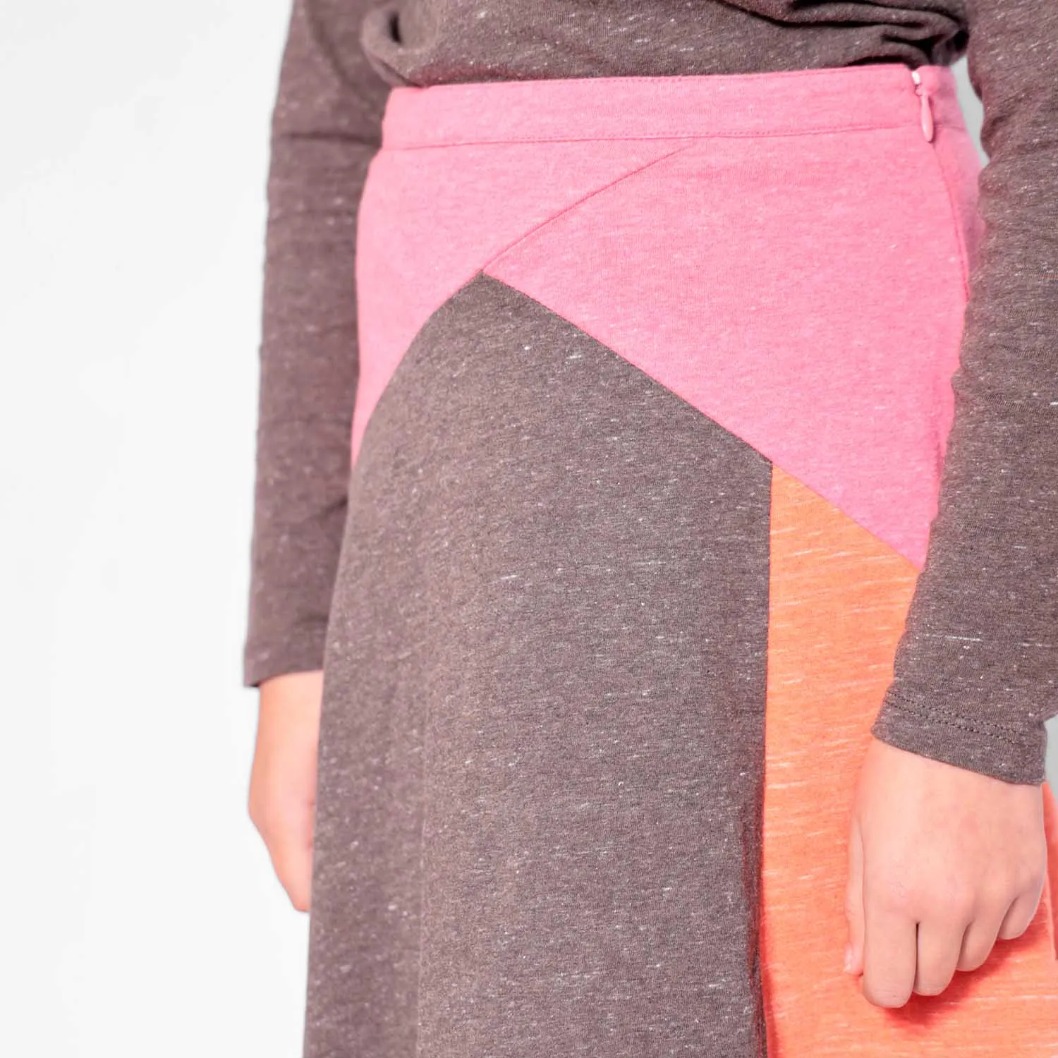 Roze en Oranje Kleurvlak Rok voor Meisjes