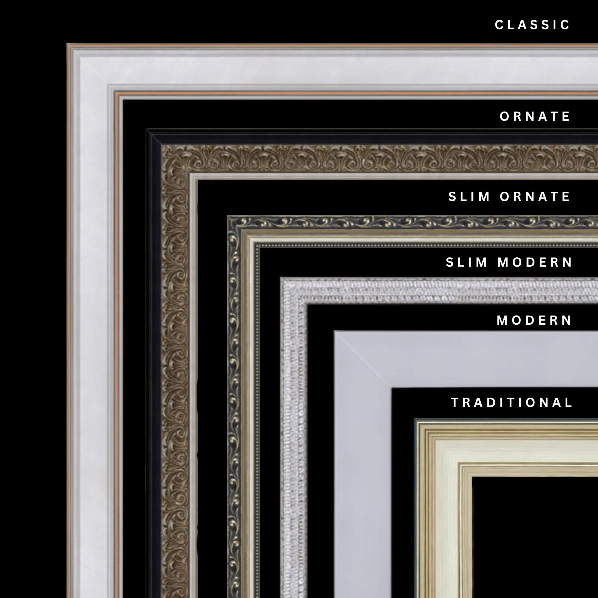 Silver 48x44 Picture Frame Ornate Traditional Classic Antique