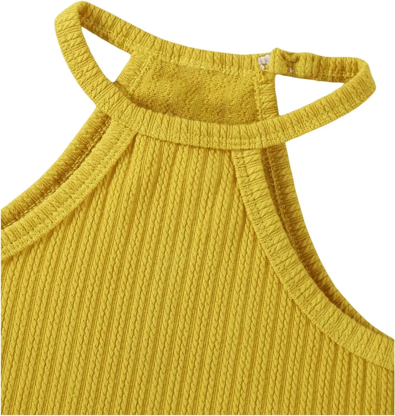 SOLY HUX Toddler Girl's Fringe Trim Halter Top Sleeveless Summer Boho Crop Cami Tops