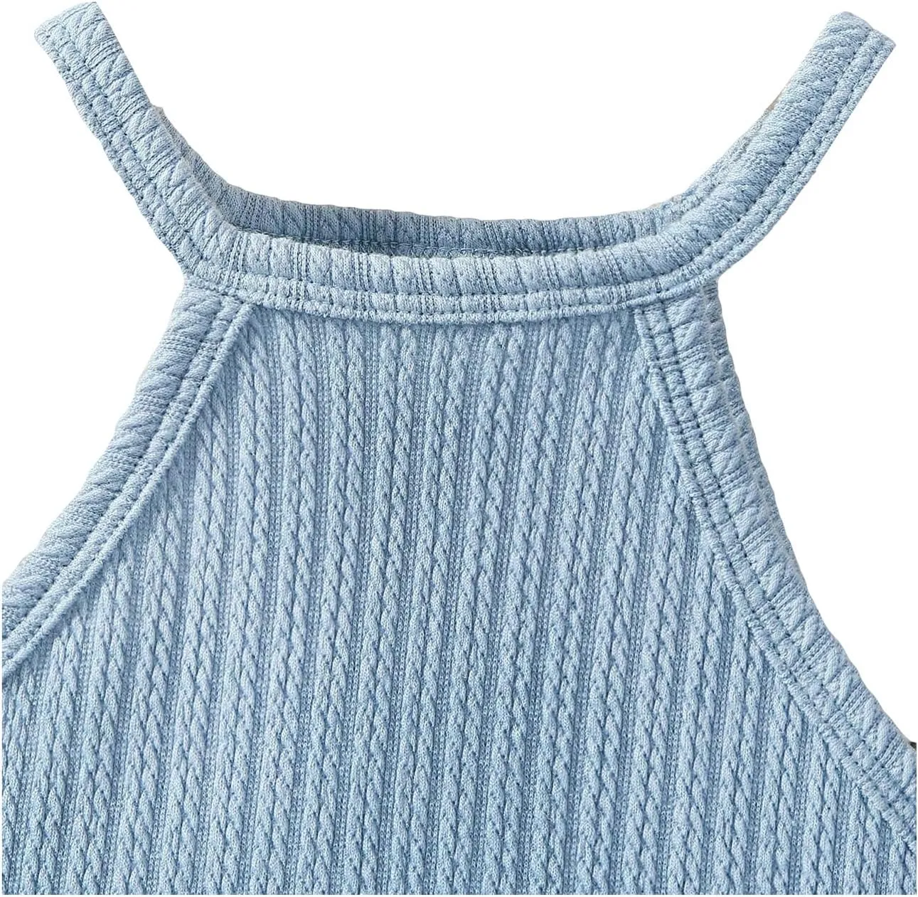 SOLY HUX Toddler Girl's Fringe Trim Halter Top Sleeveless Summer Boho Crop Cami Tops