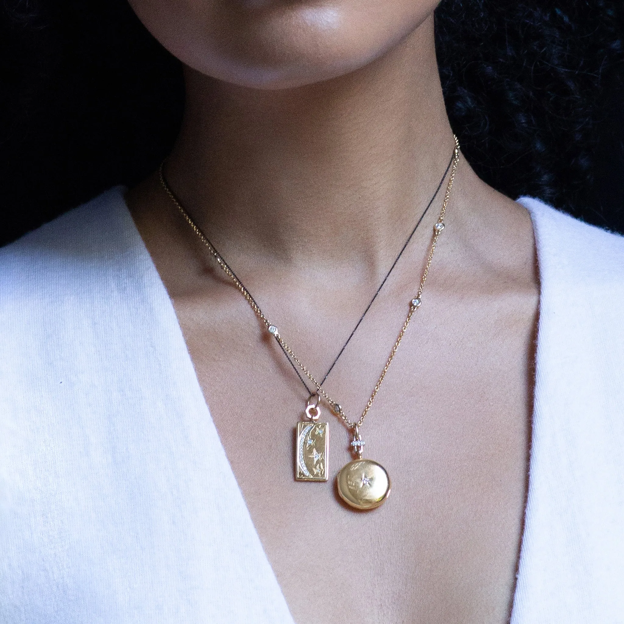 Sun, Moon and Stars Medallion with Diamonds